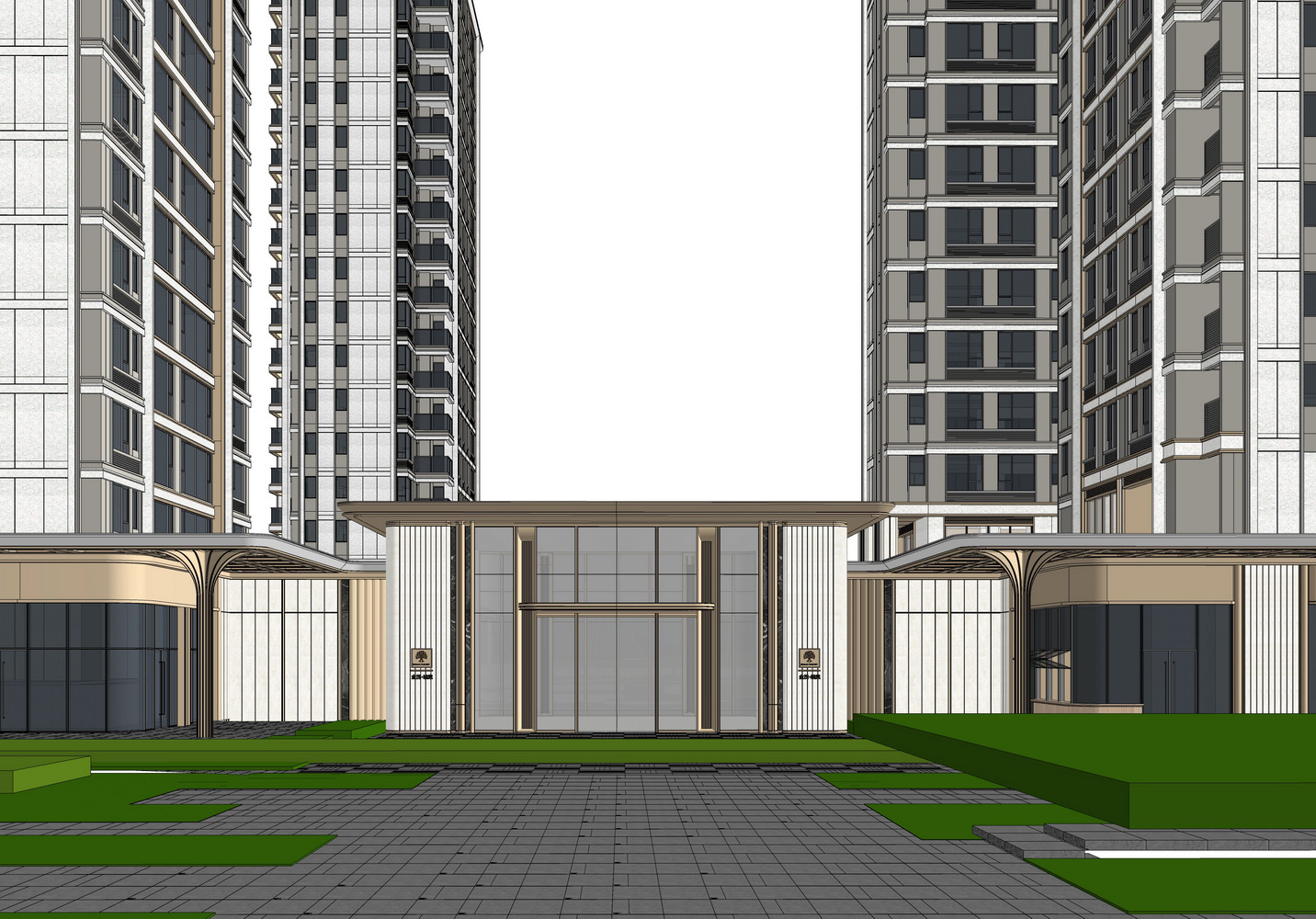 成都金茂晓棠海派示范区景观SU模型-0