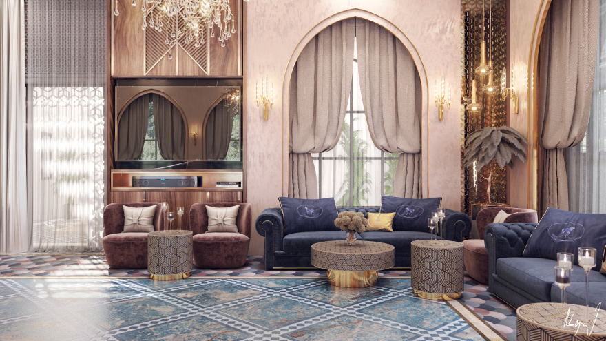 Modern Moroccan Female Majlis In Doha, Qatar-7