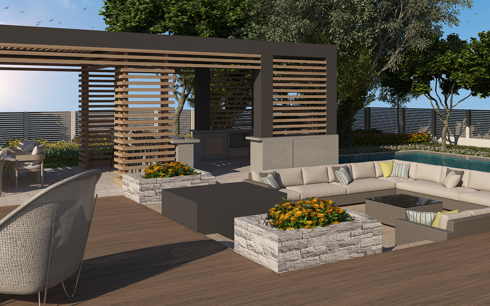 Backyard garden design in Houston city-12