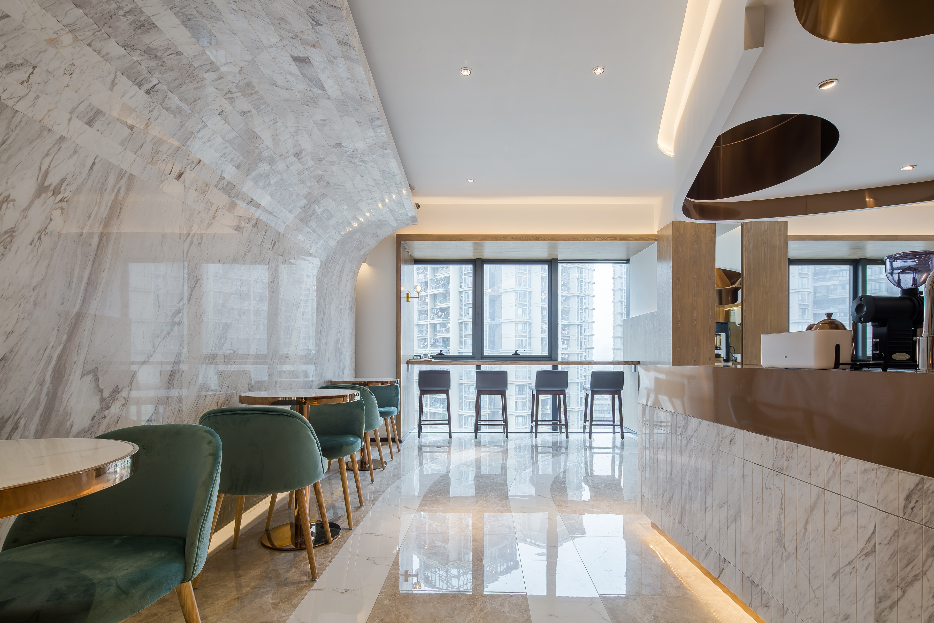 E²CAFEDesign 咖啡厅 | 弧线灵动,划分多重空间-19