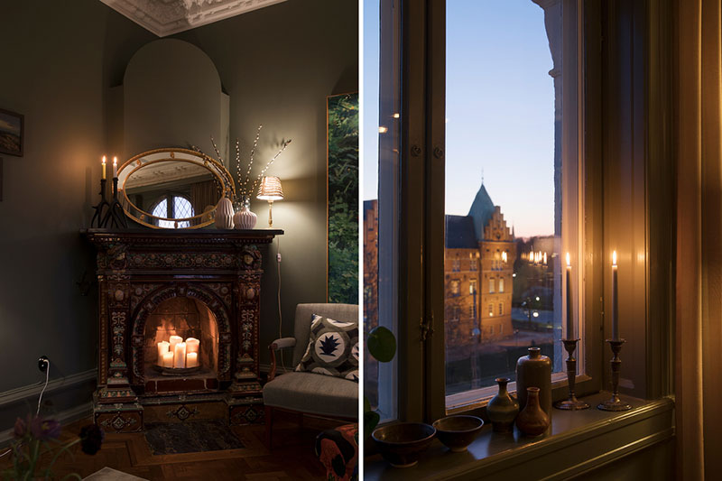 瑞典马尔默中心古典奢华风格的暗色调公寓设计-30