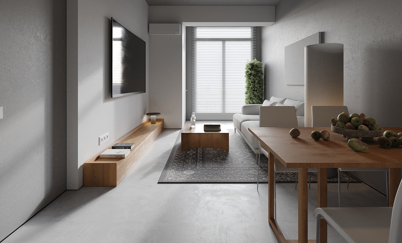 原木与灰白打造的素雅治愈空间-2