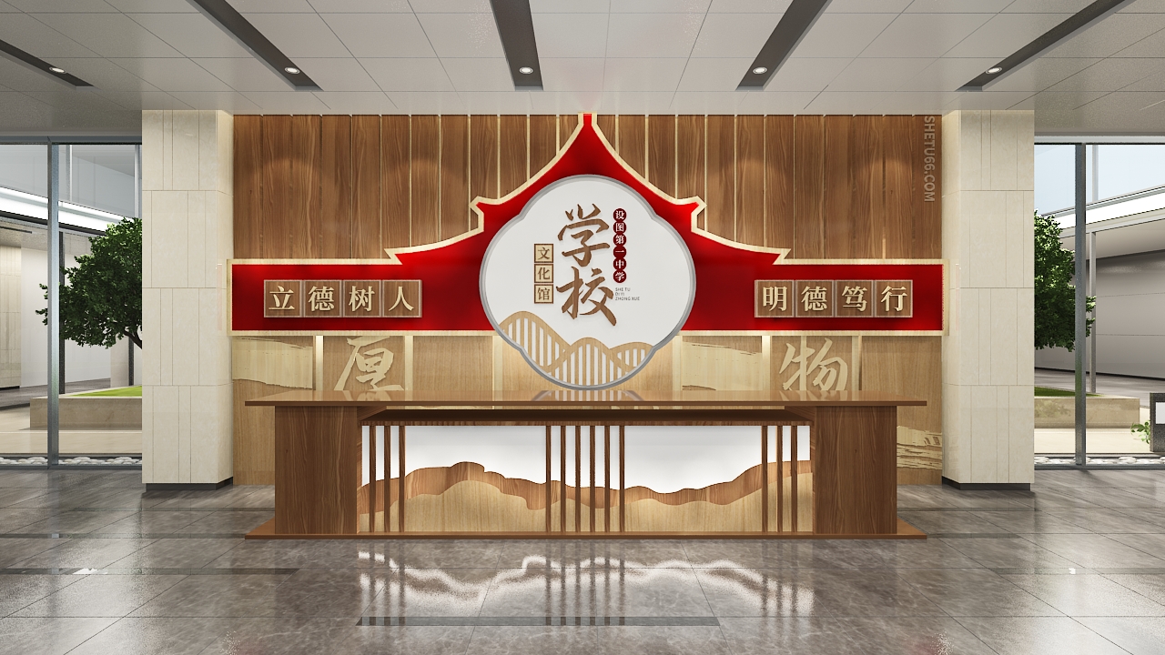 校史馆学校文化墙校园文化墙设计-6