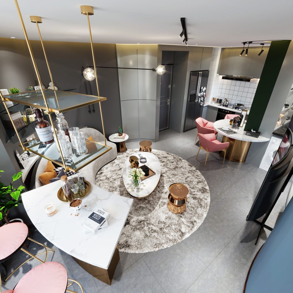 现代单身公寓表现 空间 室内设计-5