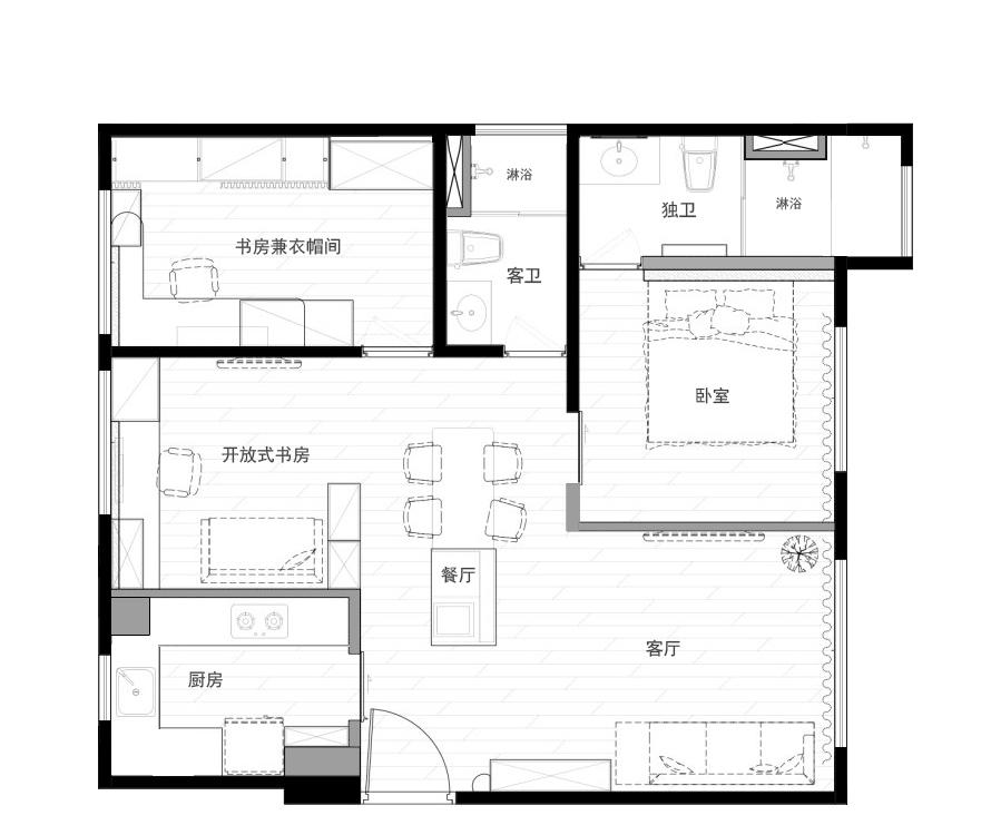 110㎡新婚二人居-35