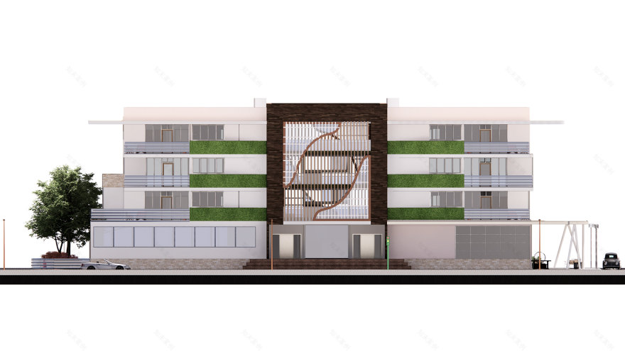 Residential Apartment Complex with Cafe-25