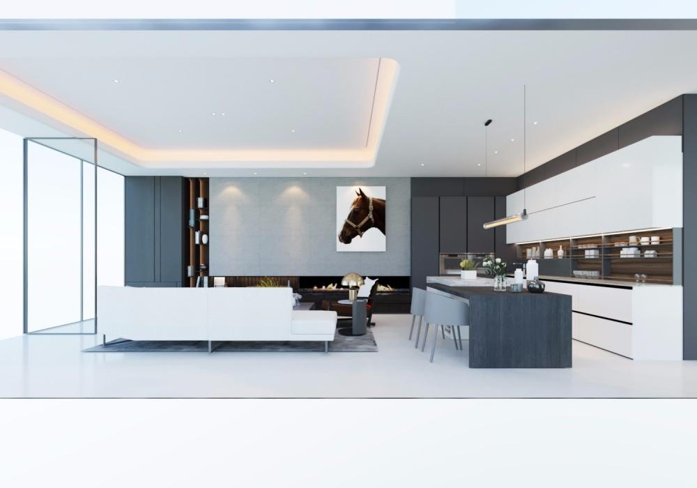 塔斯卡国际整装 | 别墅级客厅设计，材料展示区的精致魅力-8