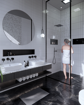 Minimalist White Bathroom