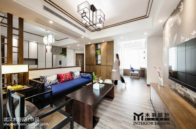 12万元三居95平米装修案例  【武汉木羽设计】忆古韵丨中国武汉-15