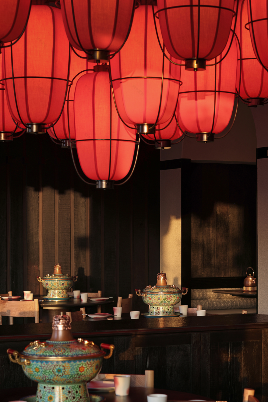 金昆阁·铜锅涮肉丨中国西安丨屋里门外设计-25