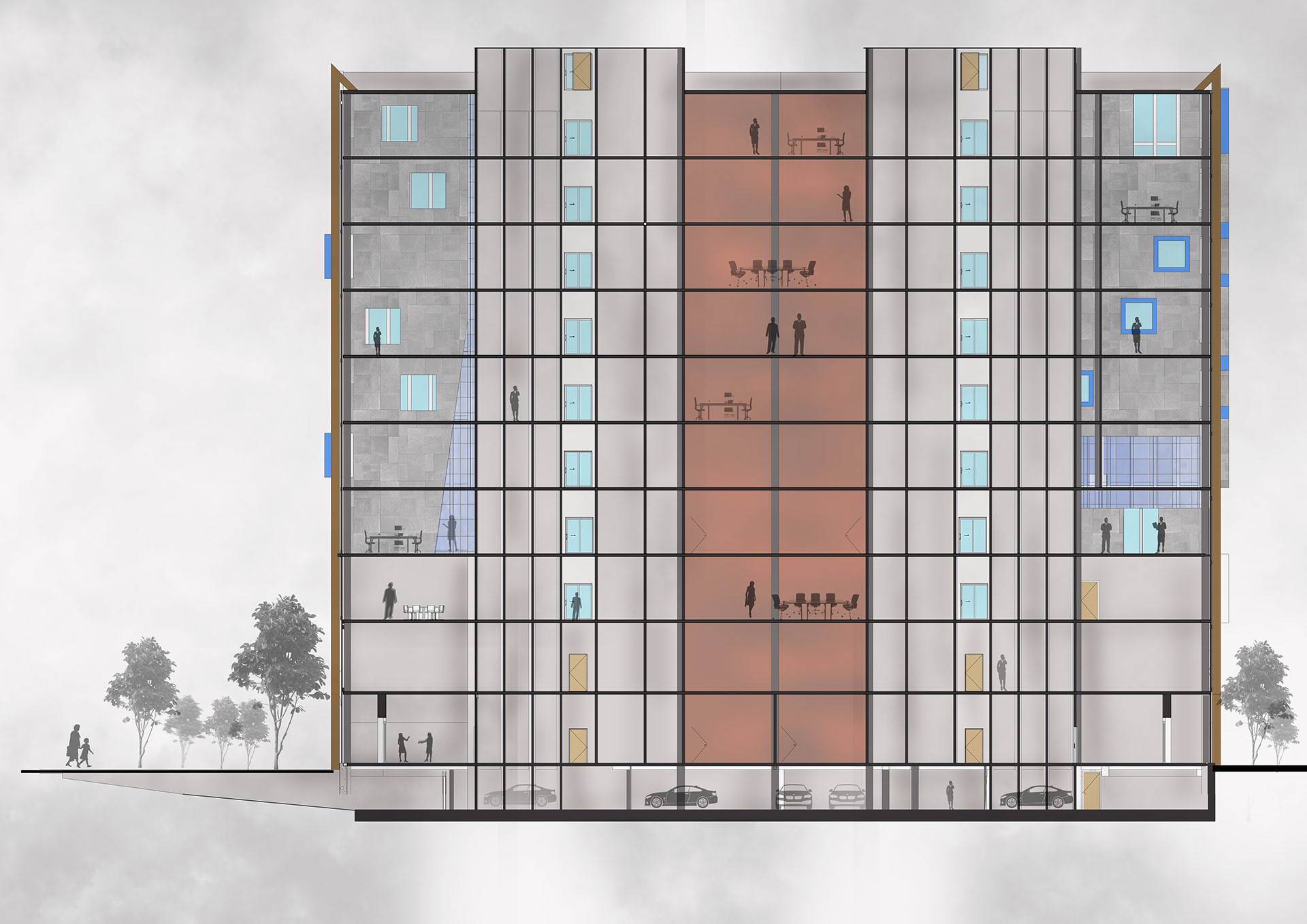 行政和商业塔楼建筑-10