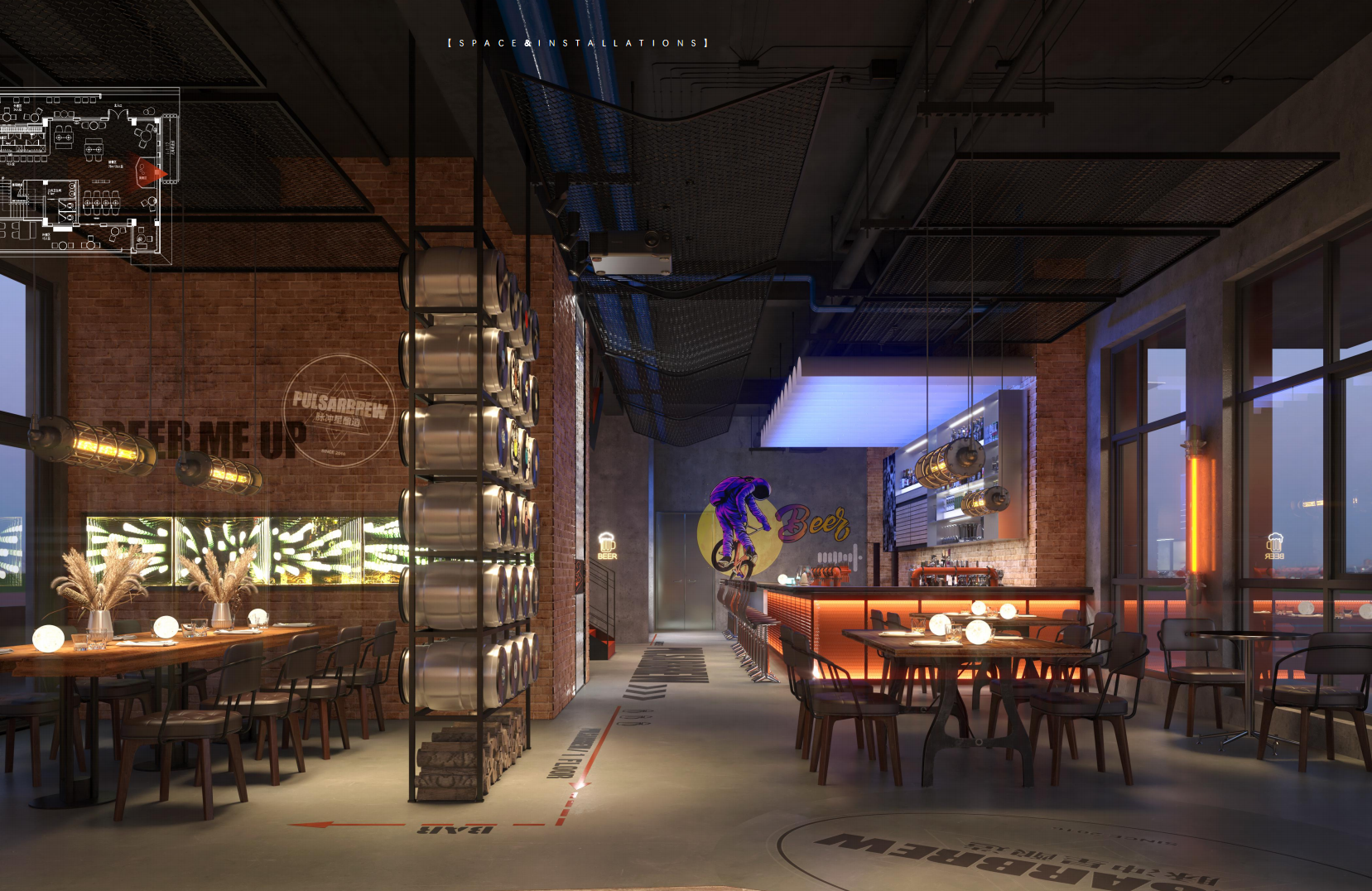 脉冲星精酿餐吧装修项目丨灵鹿创意-11