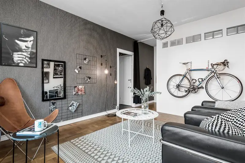 瑞典 43 平米灰色图形设计工作室-4