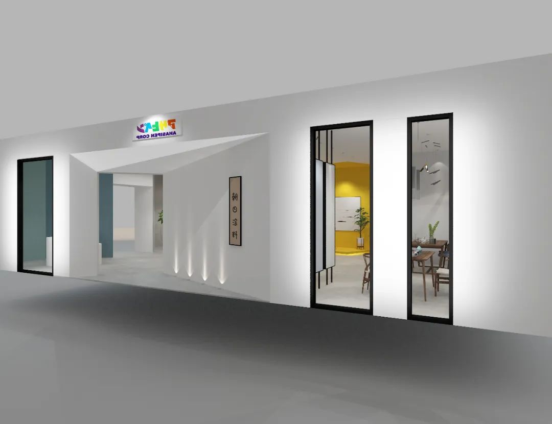 朝日涂料形象店 | 陈小只的斜切空间艺术-11