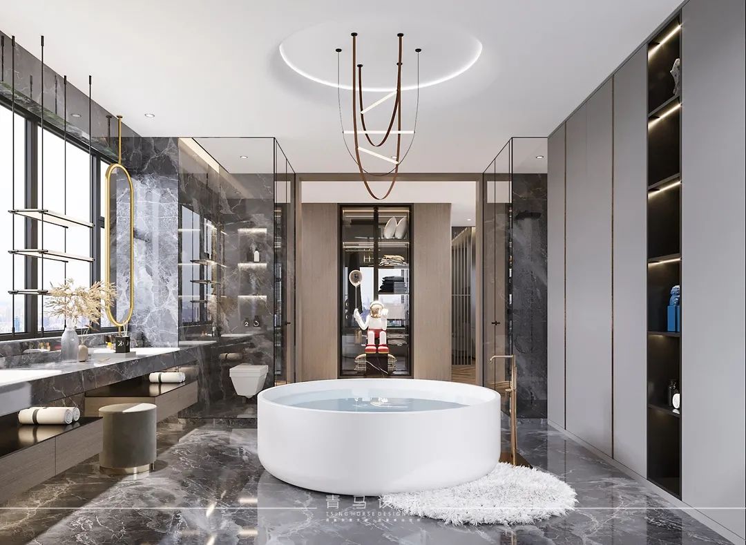 天水锦润华府300㎡现代简约家居丨中国天水丨青马别墅空间设计-53