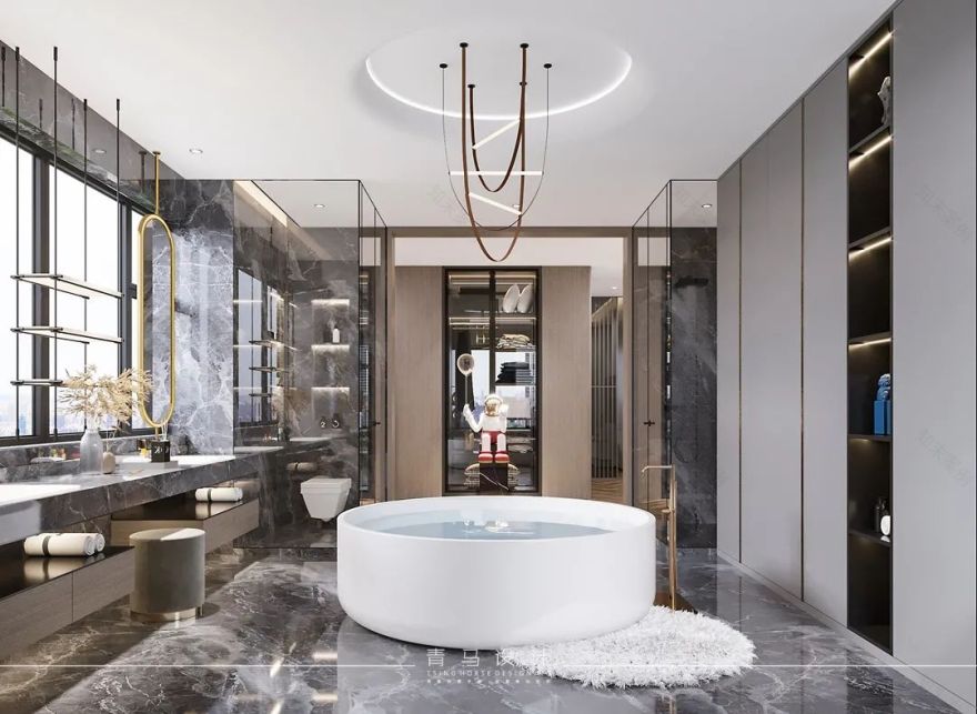 天水锦润华府300㎡现代简约家居丨中国天水丨青马别墅空间设计-53