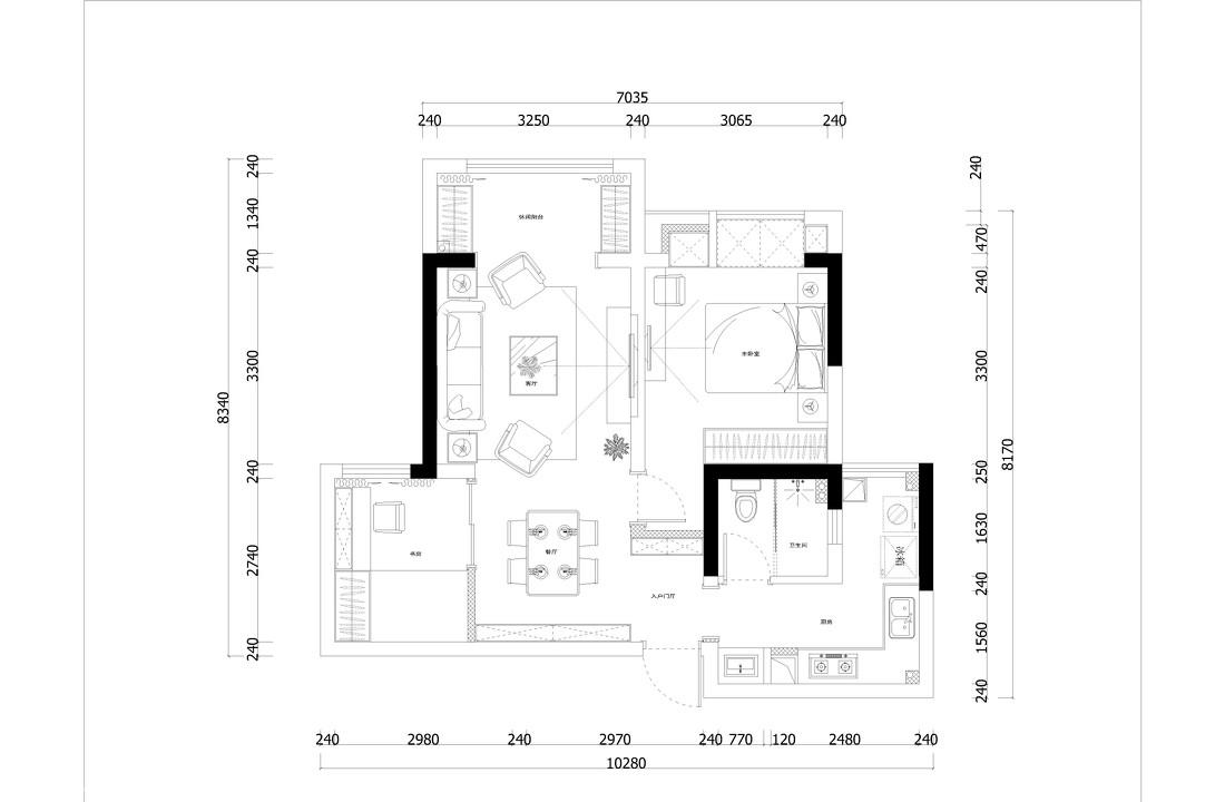 轻奢现代家居设计 多功能餐厅与客厅展示-0