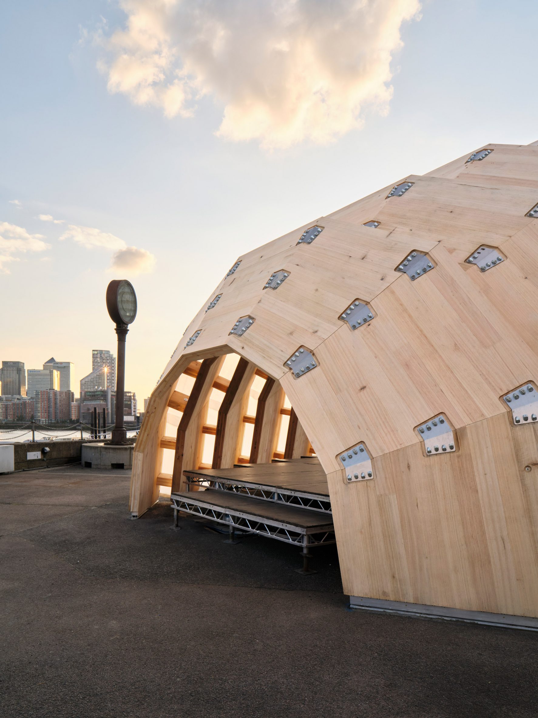 Unknown Works constructs The Armadillo pavilion from eucalyptus wood-17