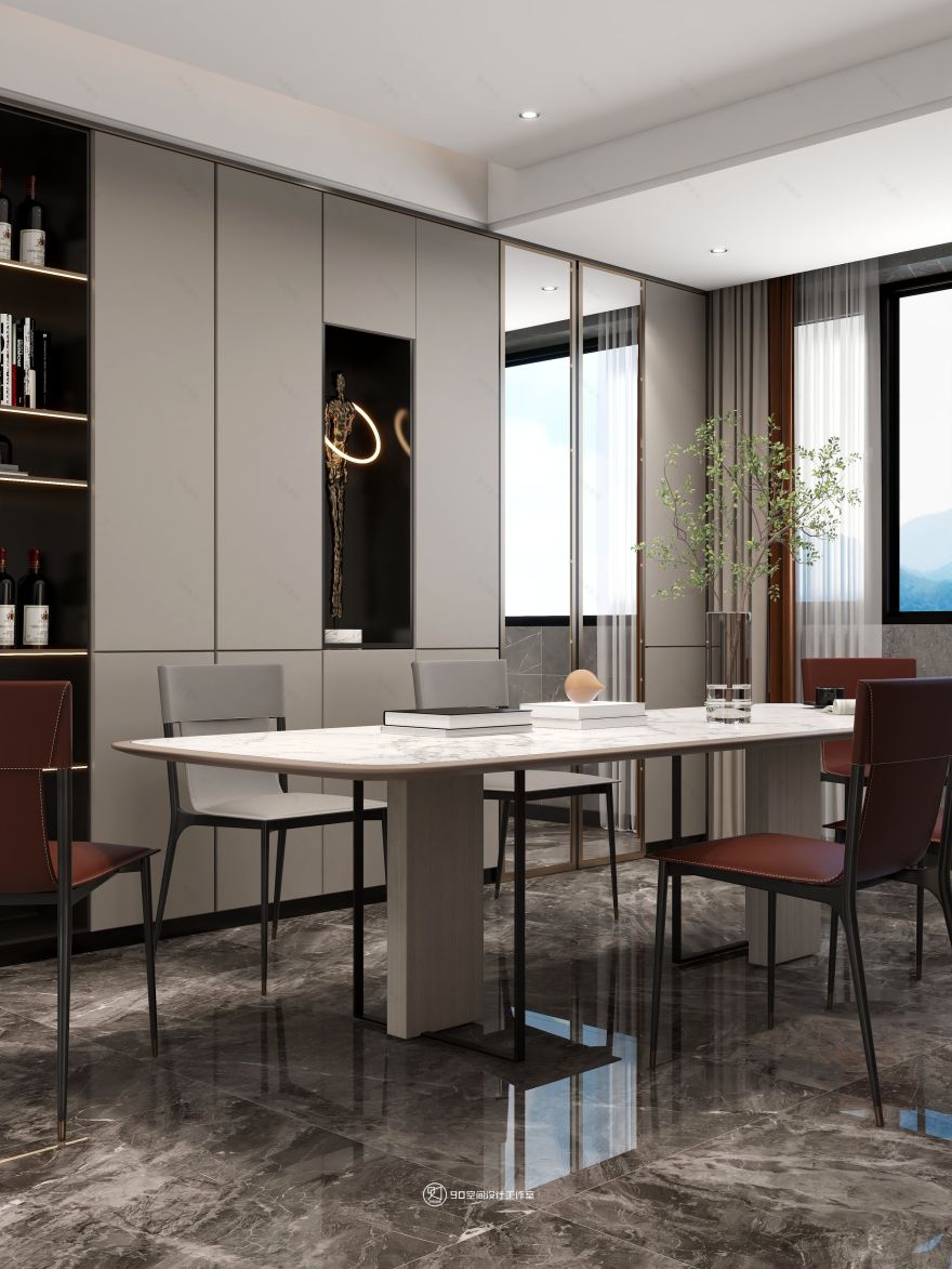 189㎡轻奢复式住宅设计丨90 空间设计-12