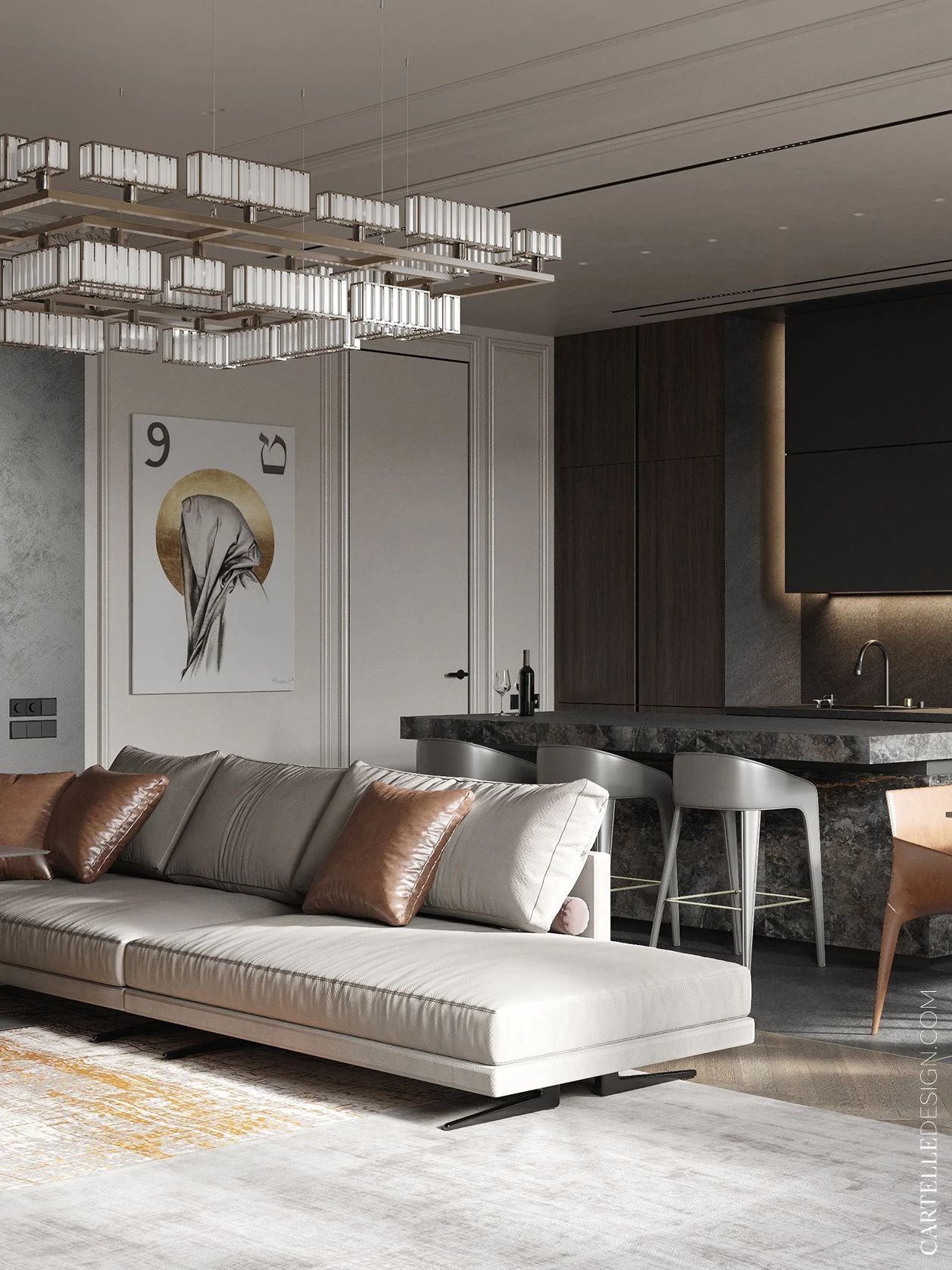 168㎡高级灰空间设计丨Cartelle Design-15