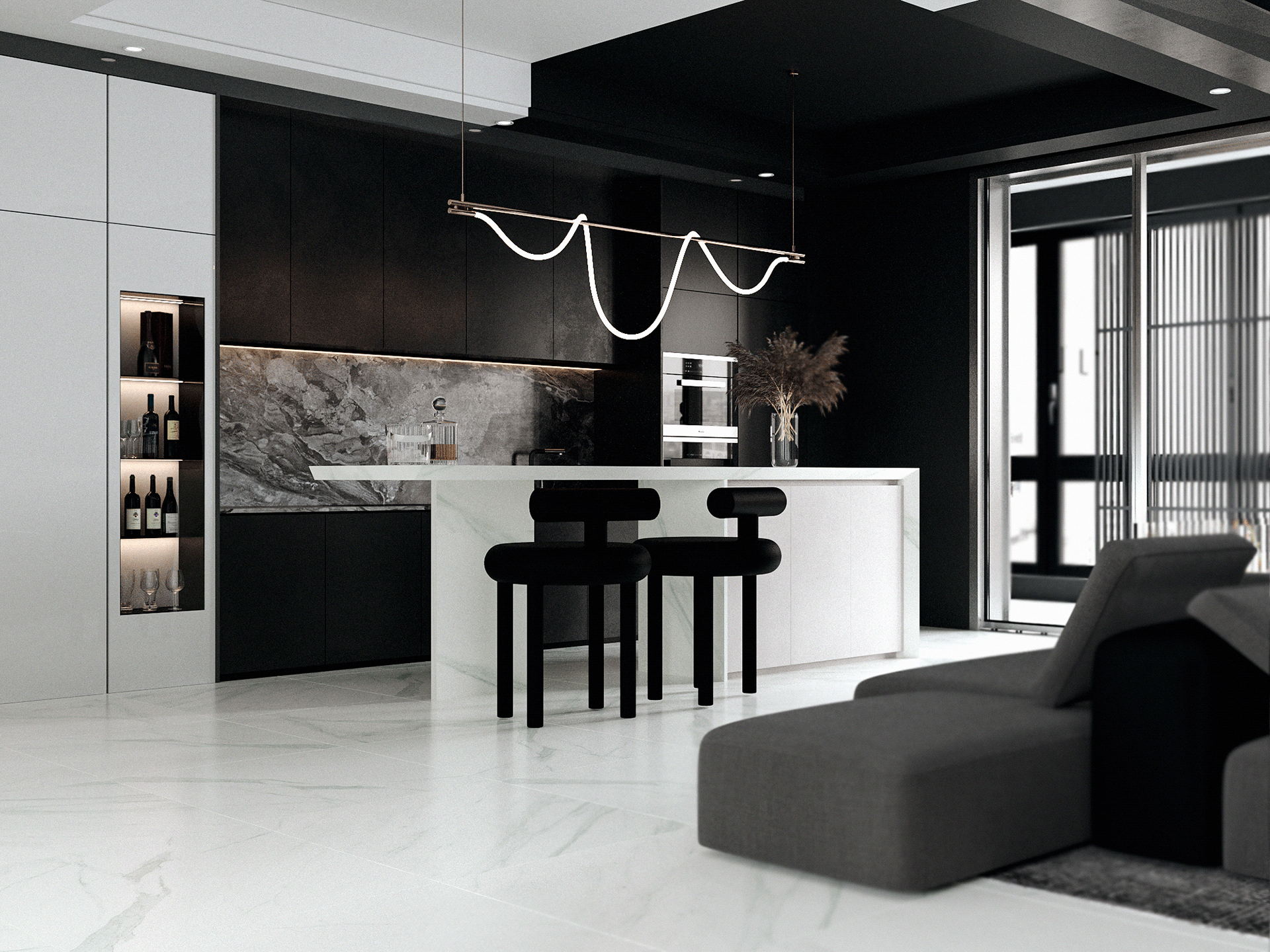 87.1㎡黑色系住宅设计  超酷！-4