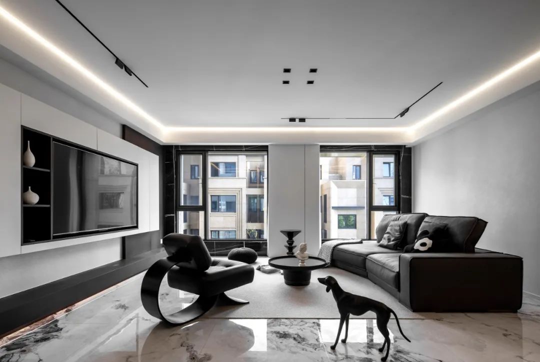 黑白灰的优雅奏鸣曲 · 原石空间设计的 170㎡上跃公寓丨中国温州-11