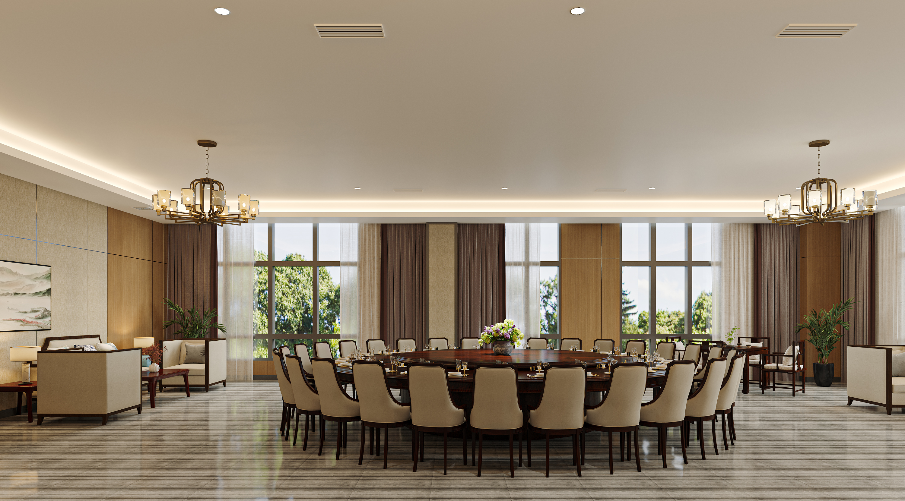 职工宿舍餐厅效果案例-0