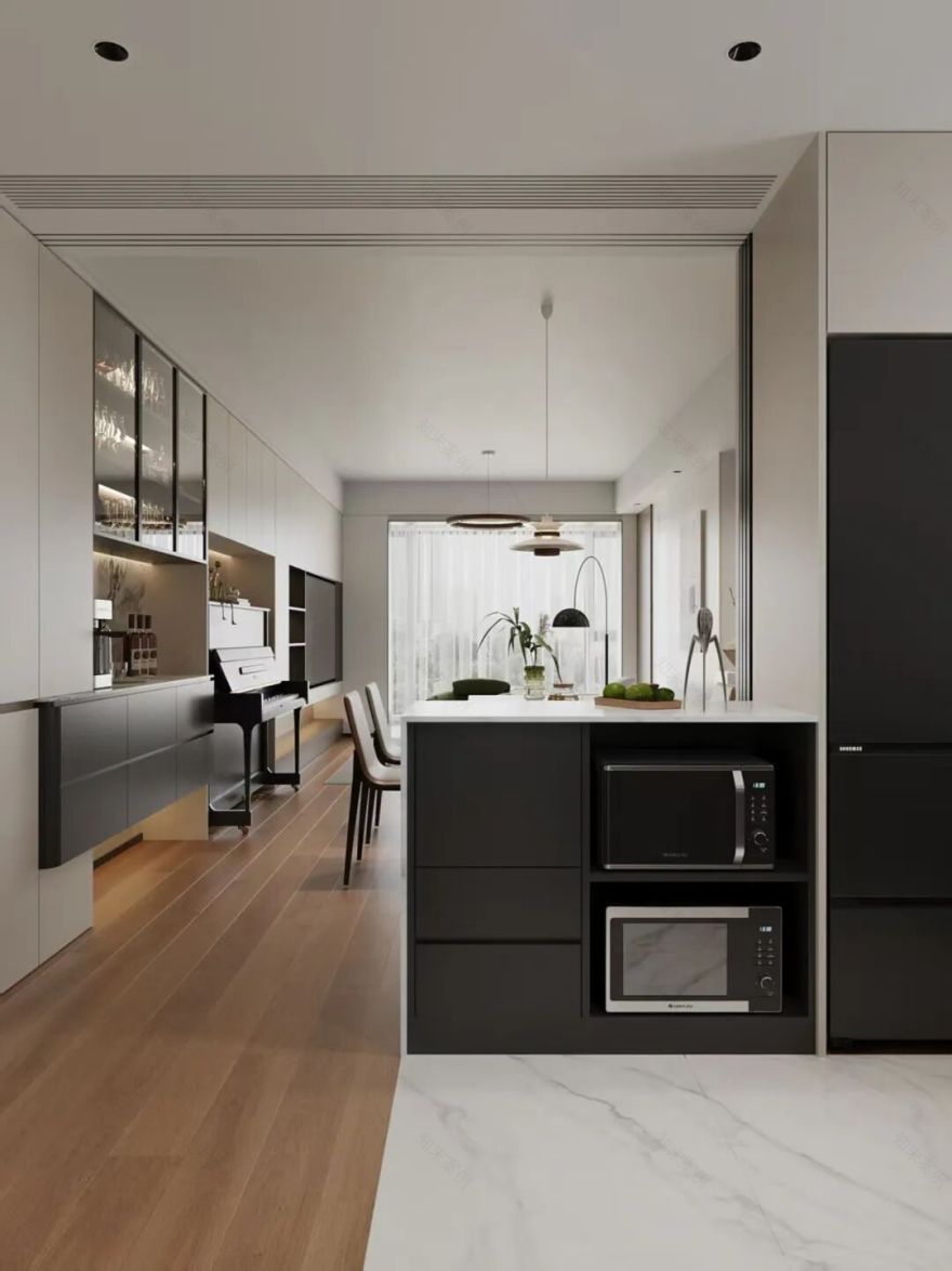 OriginalDesign|作品赏析|润府126,一体化设计+琴房,现代风玩转空间魔法,让小空间也有大格调!-42