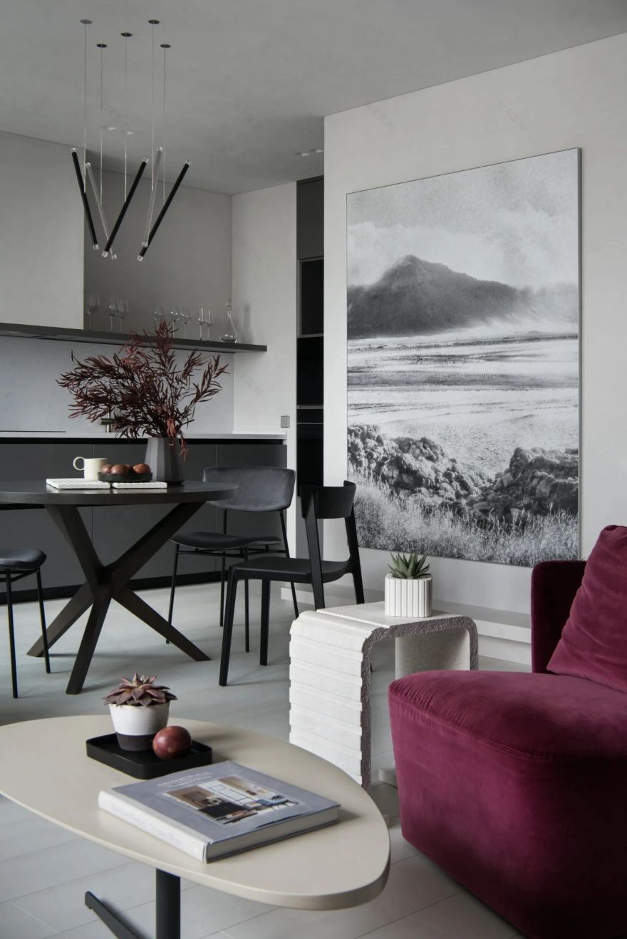 灰色空间室内设计丨Natalya Mitrakova-14