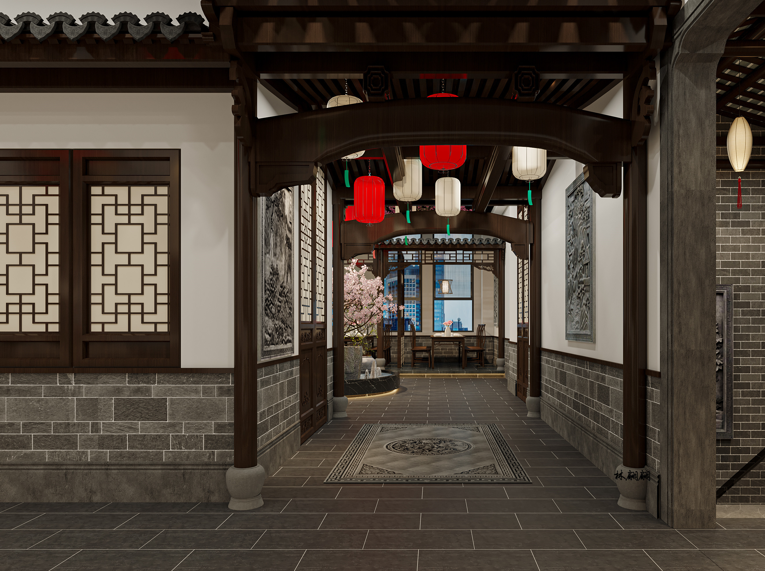 徽派中餐厅|青砖灰瓦马头墙，微韵味浓！-6