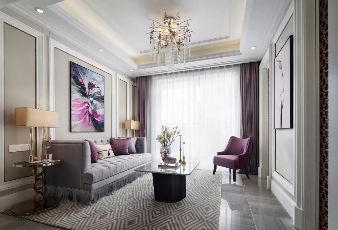 魅无界新作丨上海凤凰城天境样板房：优雅紫调，浪漫旋律-5