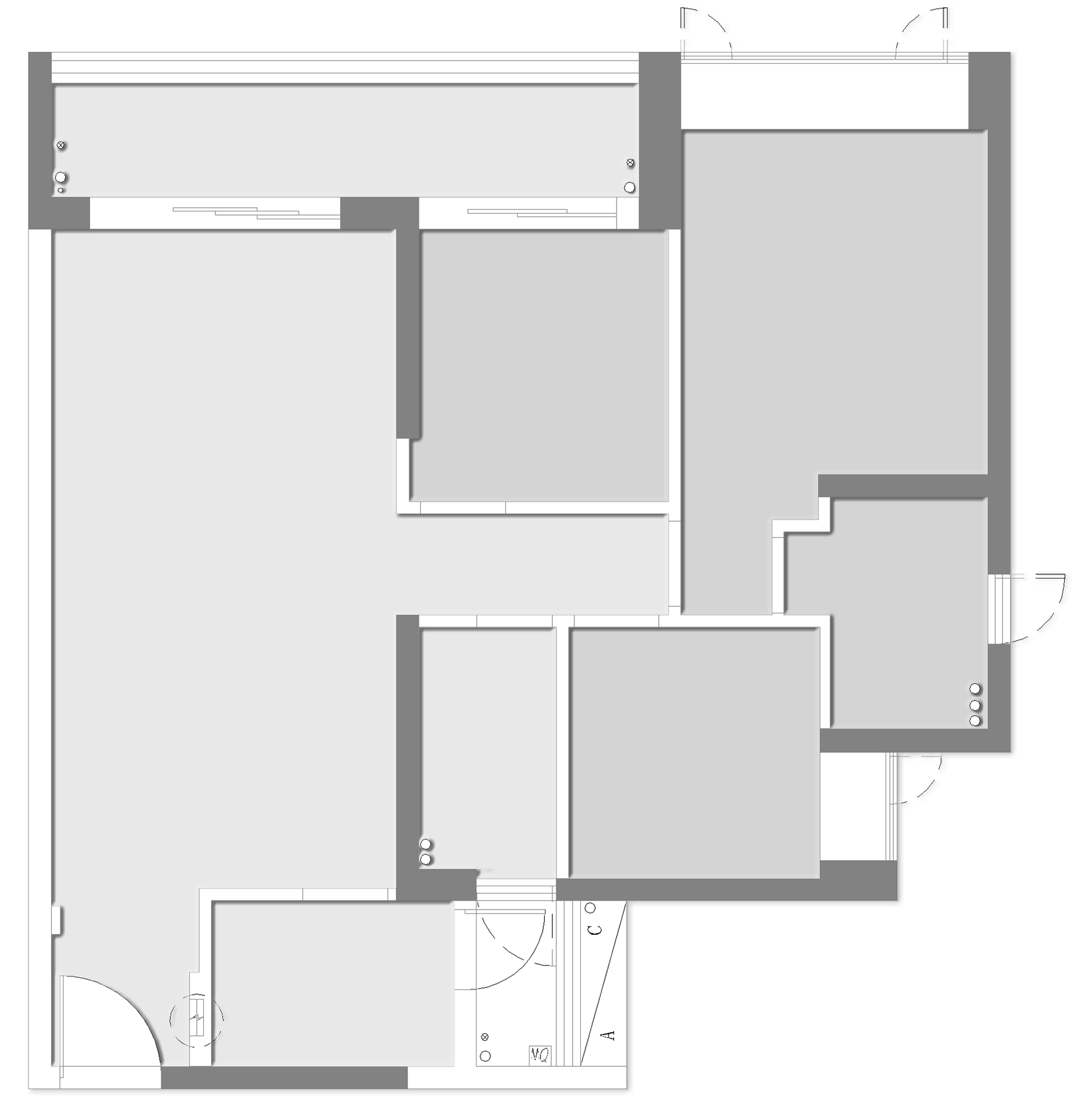 酷灰质感的都市馨居丨中国深圳丨尺子室内设计-14