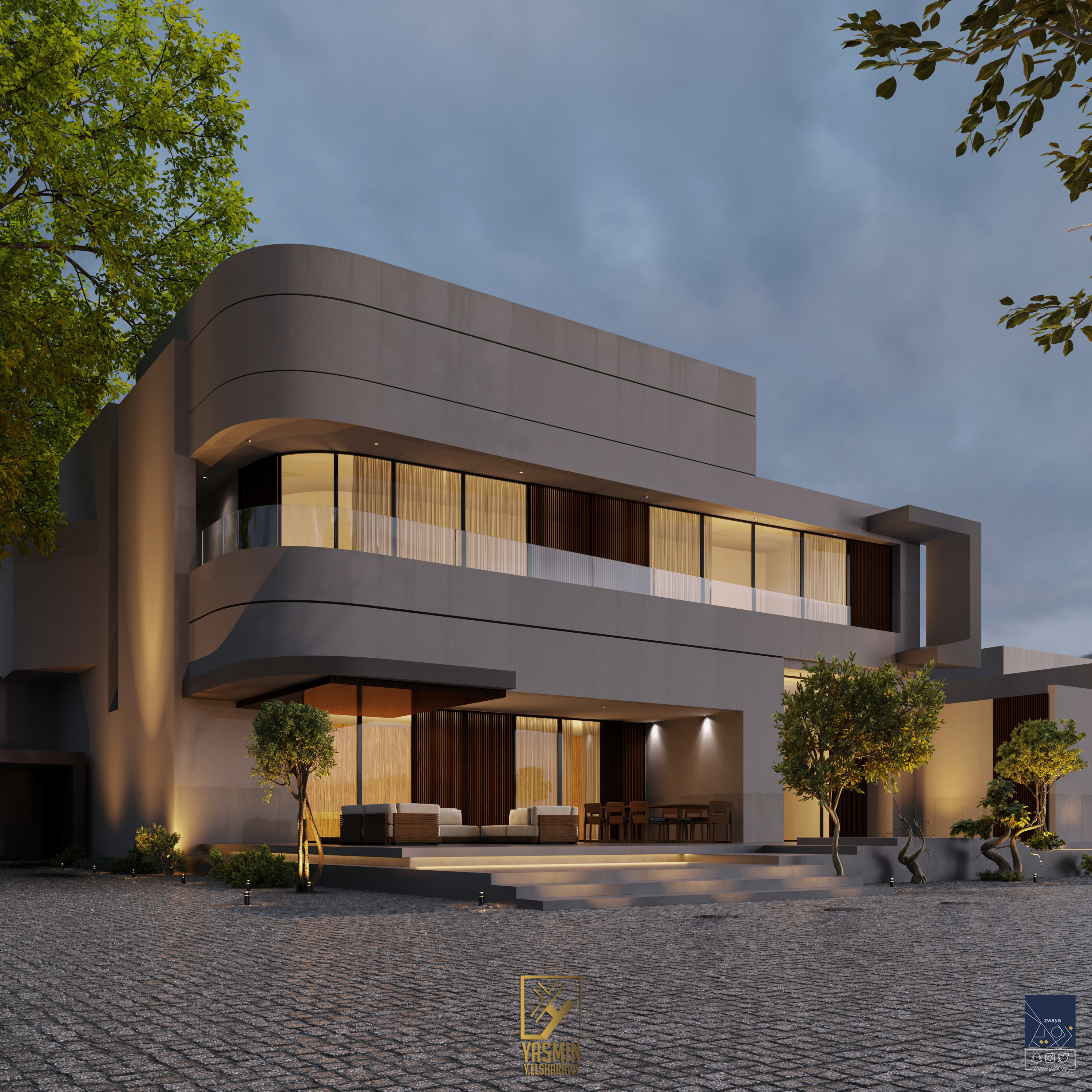 现代别墅外观和泳池设计丨yasminy.elsharawy-10