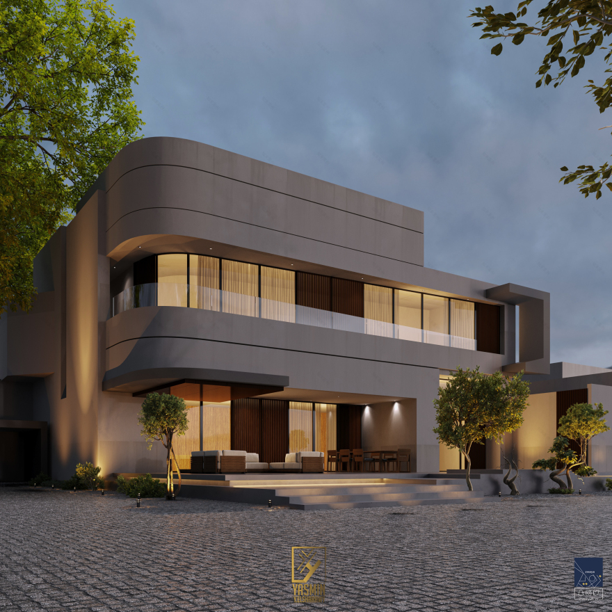 现代别墅外观和泳池设计丨yasminy.elsharawy-10