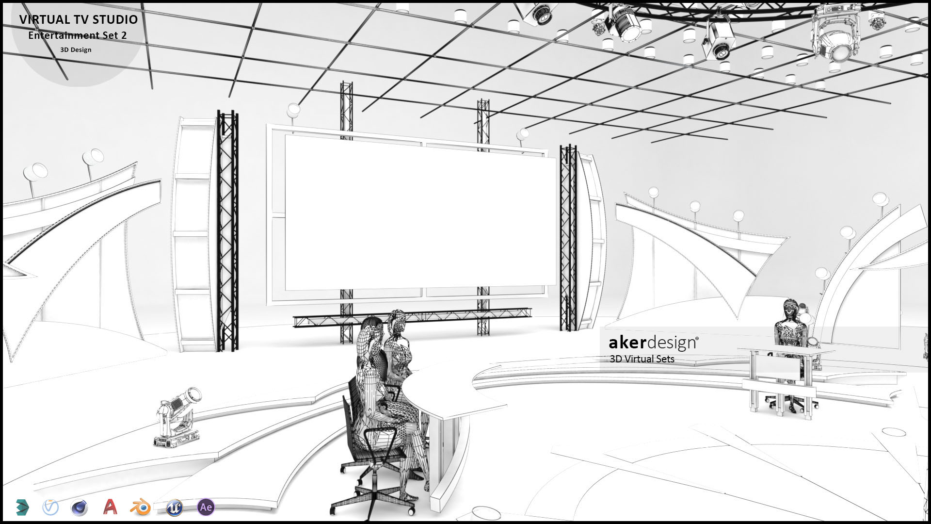 Virtual TV Studio Entertainment Set 2-14