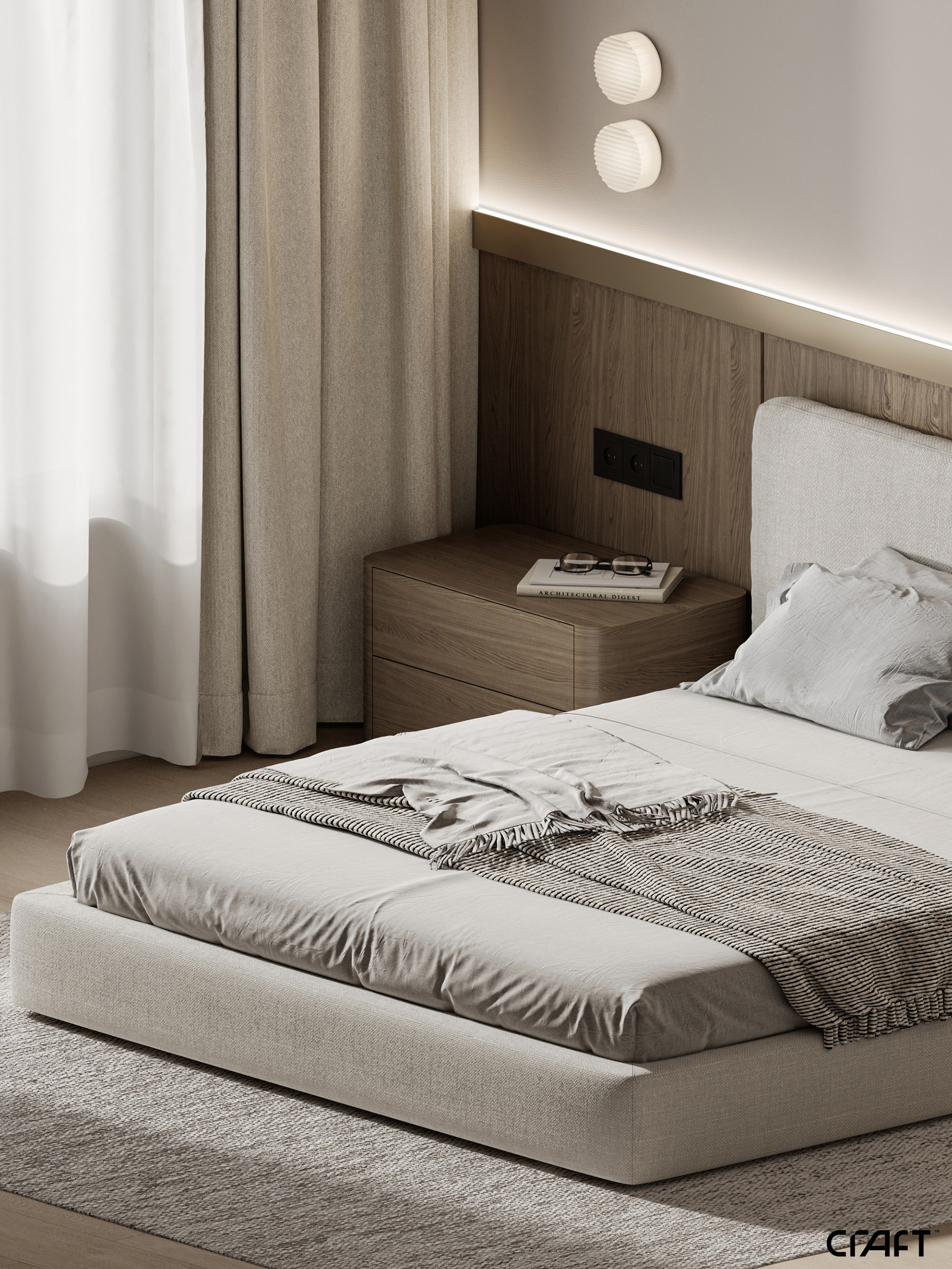 主卧室设计丨沙特阿拉伯利雅得-5