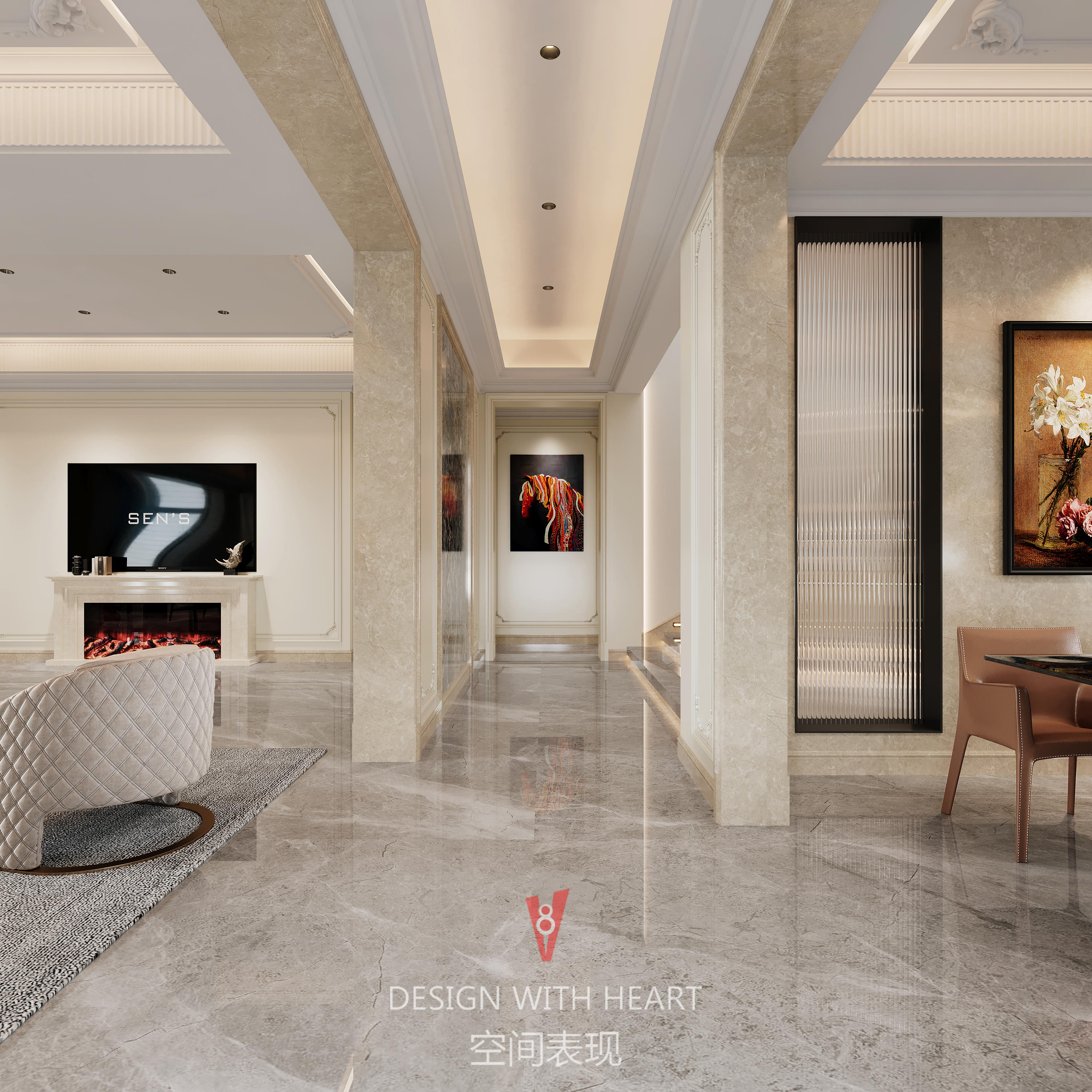 V8空间表现 | 充满高级感整套家装效果图-4