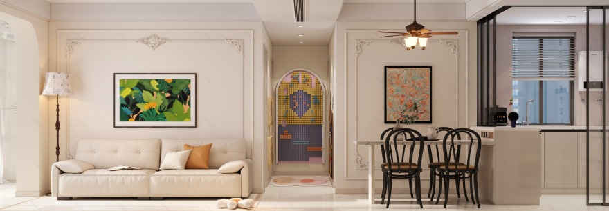 法式奶油风三居室-3