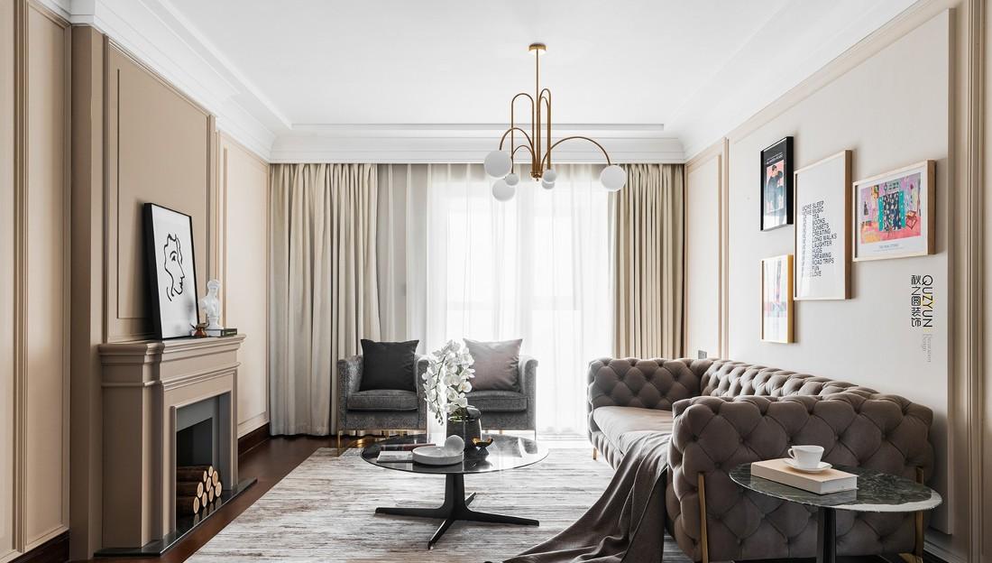 朗诗蓝郡 108 平美式公寓,打造温馨互动家庭空间-2