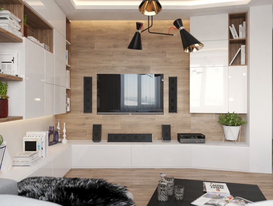 27㎡客厅,厨房和餐厅一体化空间设计丨设计师 Евгений Глазов-15