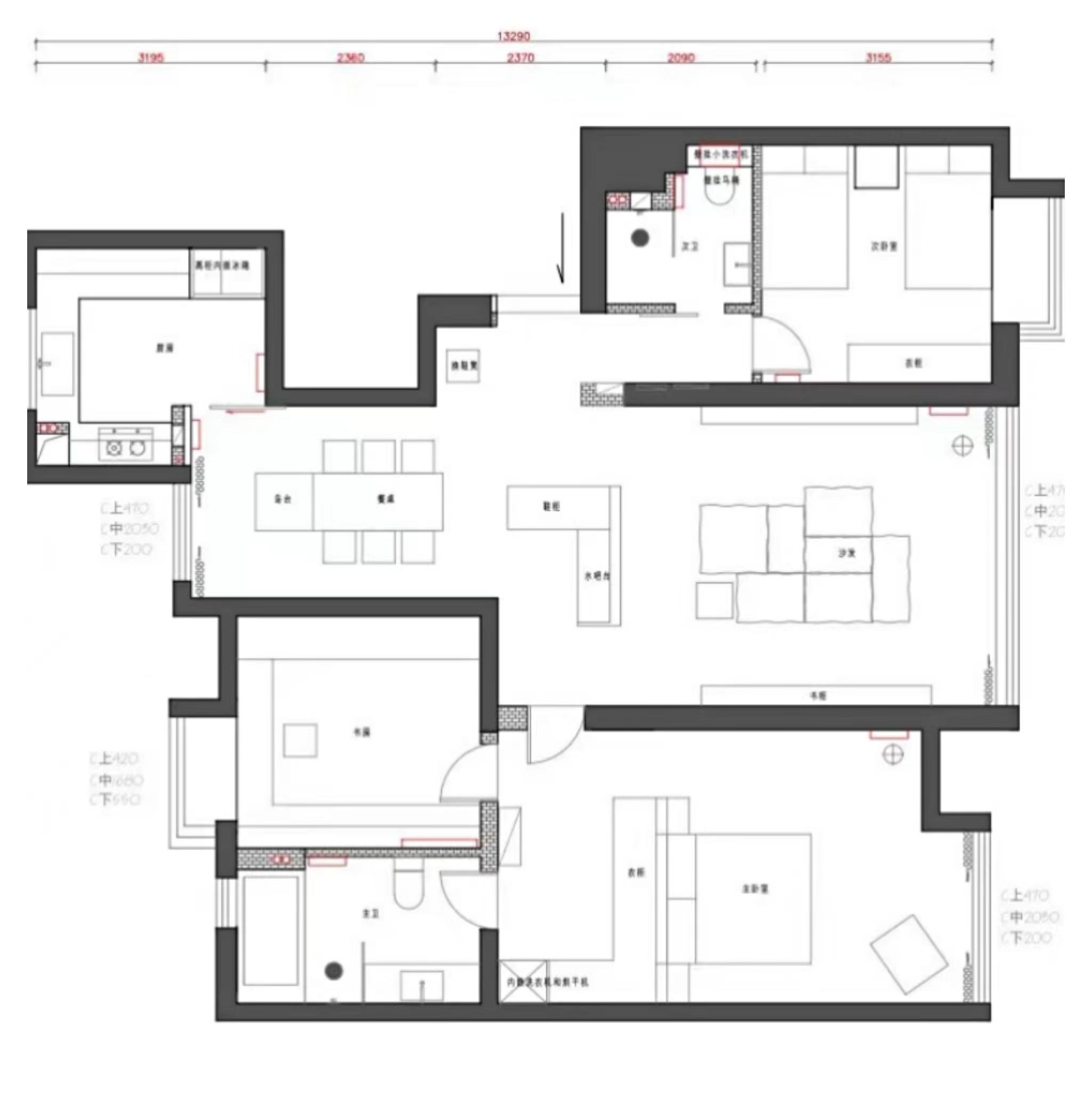 黑色中古风极简公寓-5