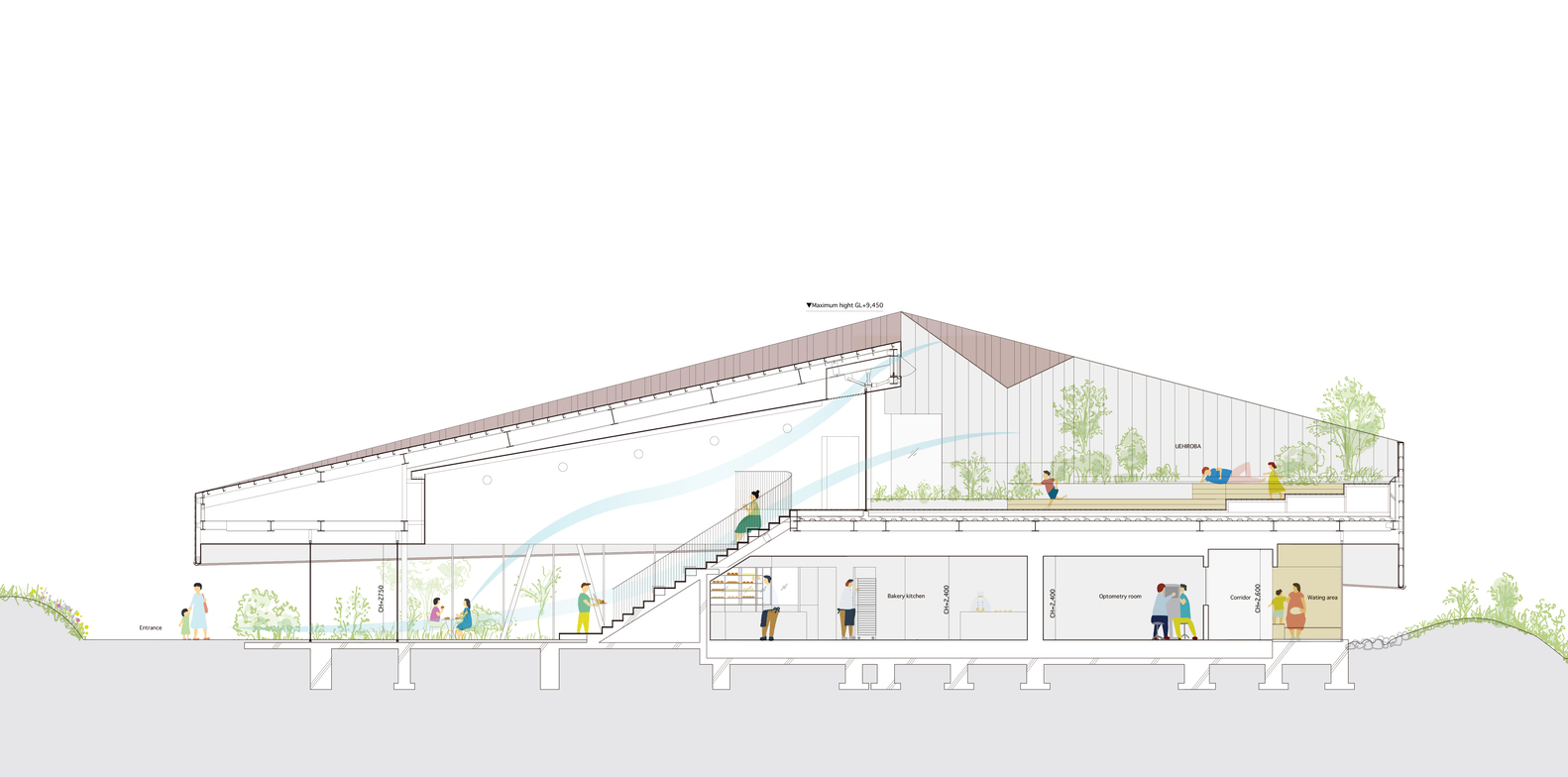 公园式社区广场日常生活体验的眼镜购物中心设计丨日本群马丨戈者设计-13