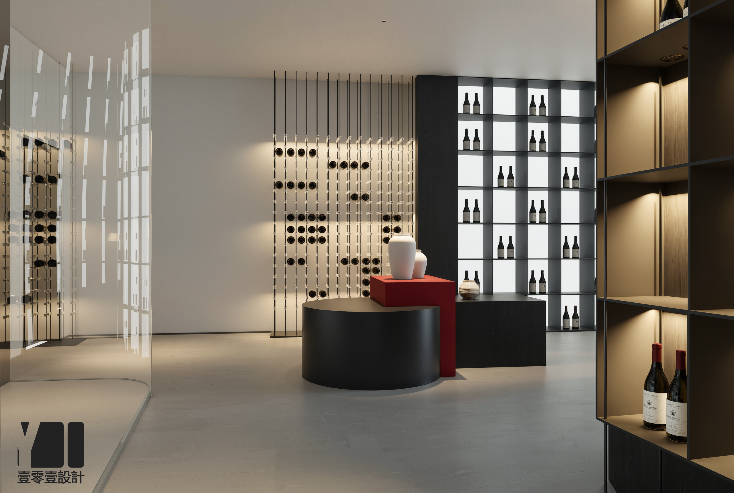 展厅设计 高级灰的沉默 被一抹红唇吻出裂痕-5