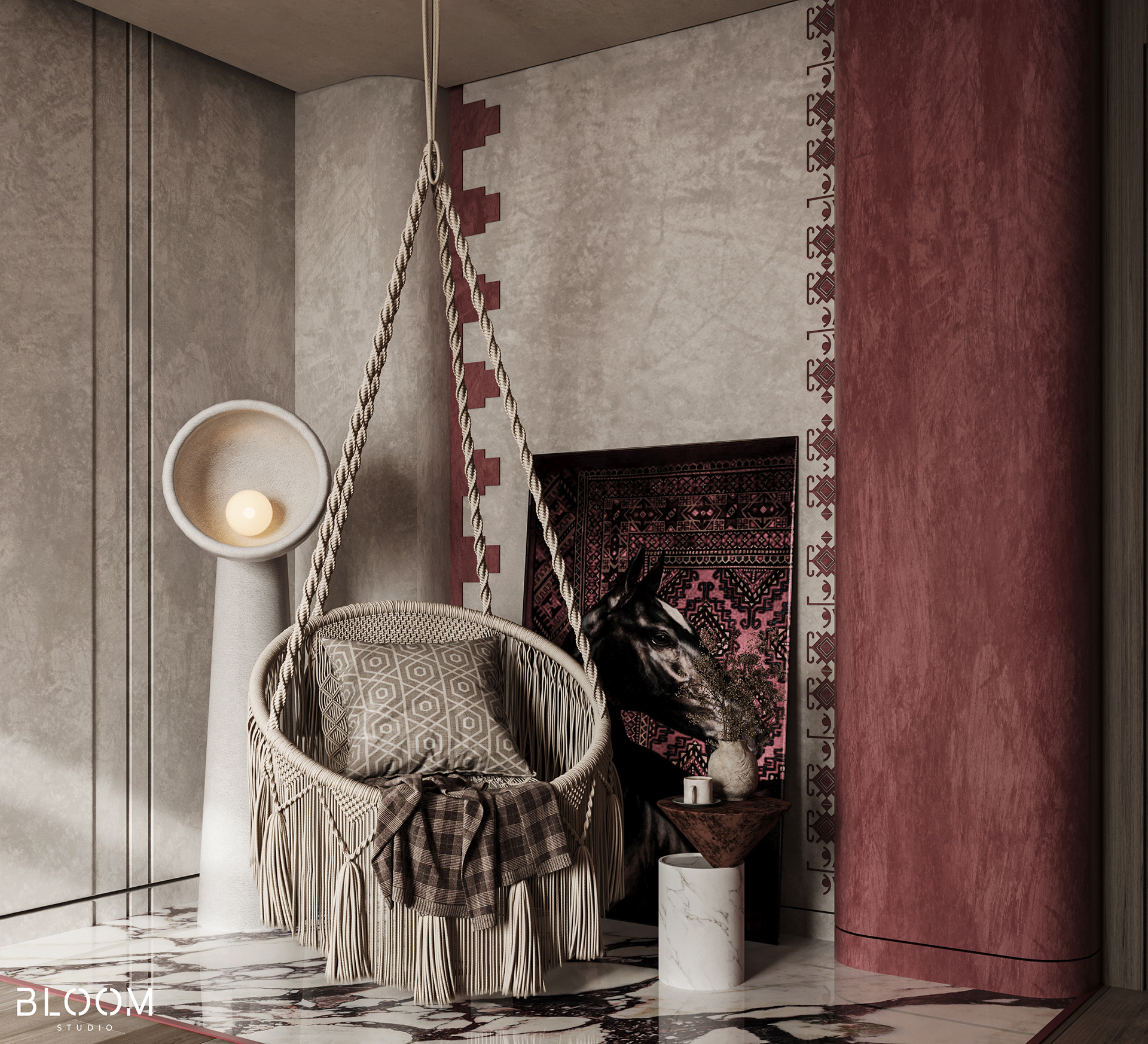 海福卧室（注：这里HAIF可能是一个品牌名之类的，音译为海福，若有具体背景信息可替换为更合适的译法）丨阿曼丨Bloom Studio-4