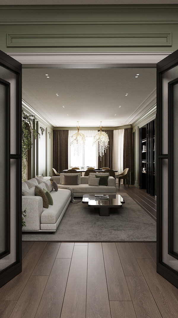 Olive Green Living Room Design-6