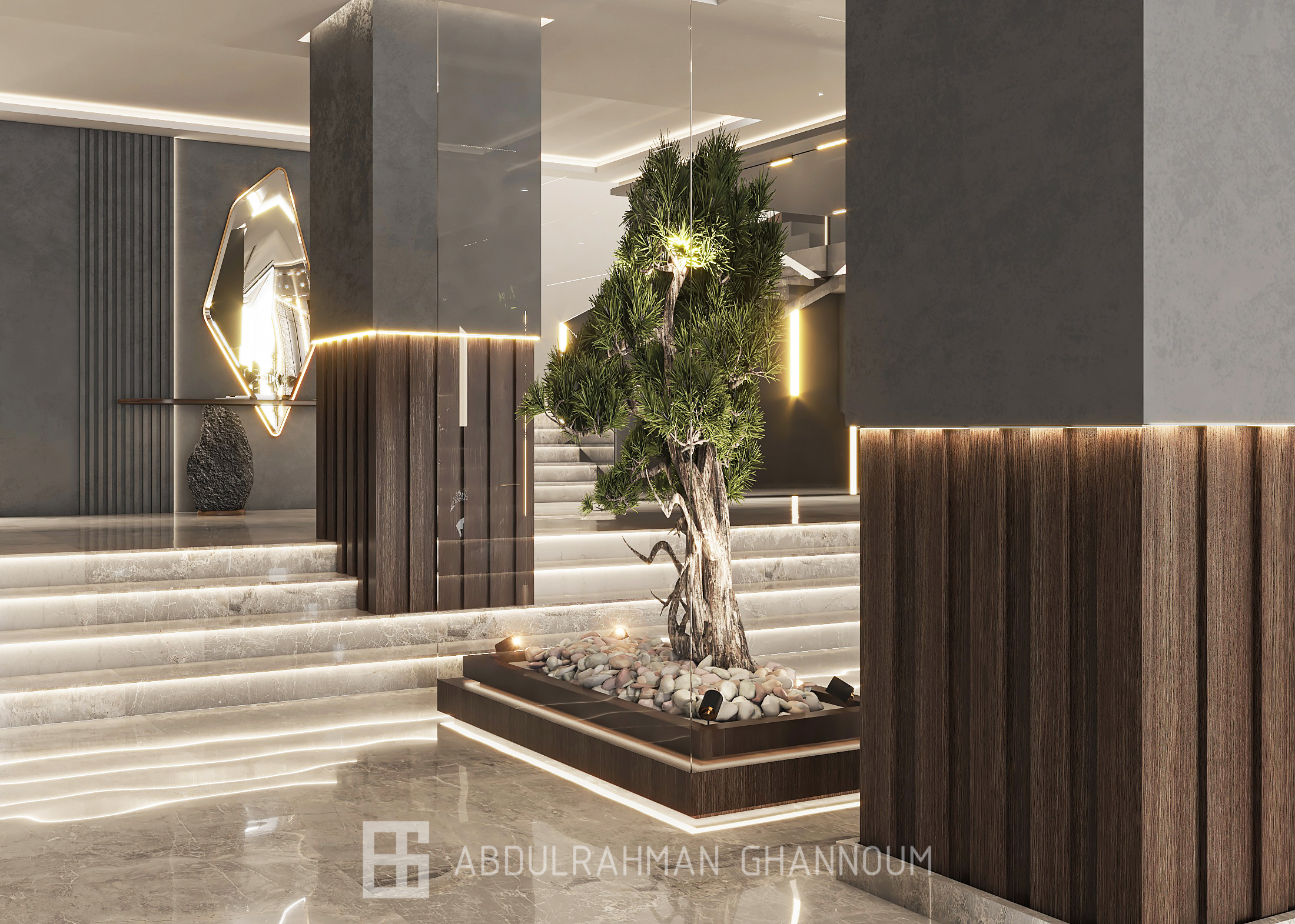 酒店入口室内设计丨Eng. Abdulrahman Ghannoum-3