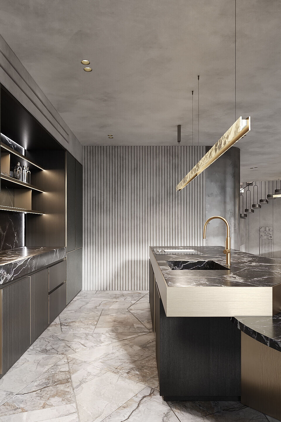 乌克兰极简黑公寓丨乌克兰基辅丨IQOSA-20