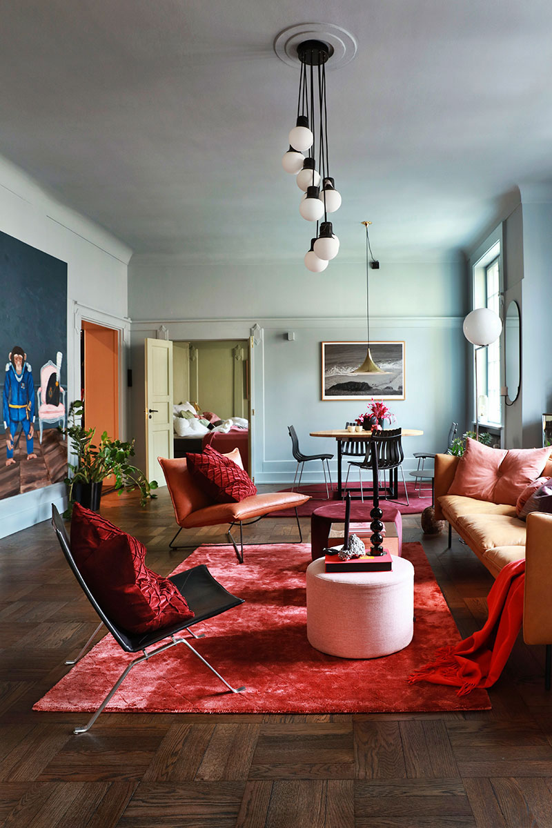 大胆色彩打造独特斯堪的纳维亚公寓-2