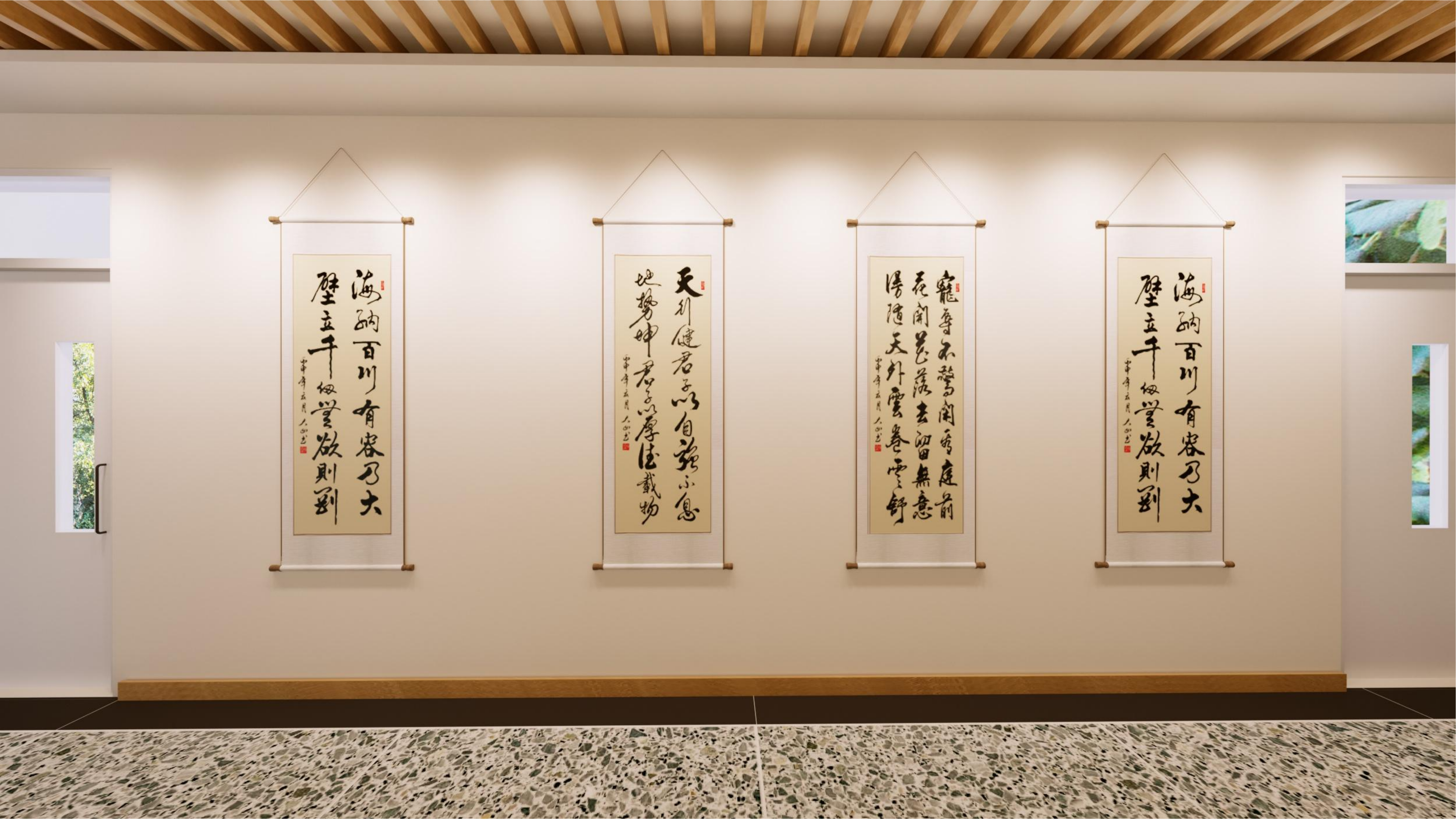 某学校书法走廊设计-6