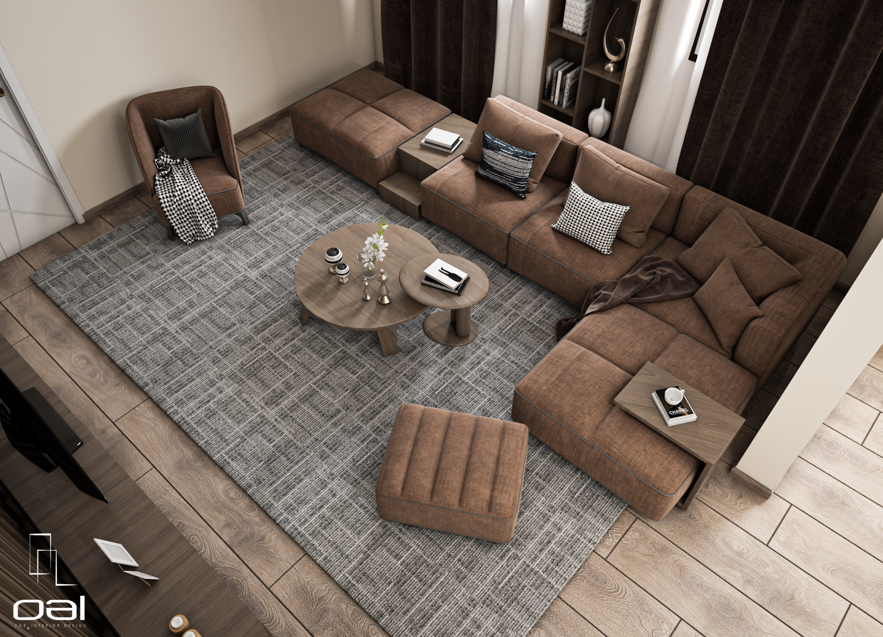 简约客厅带小厨房和吧台设计丨埃及丨OMNIA NASR AL SHAER-11